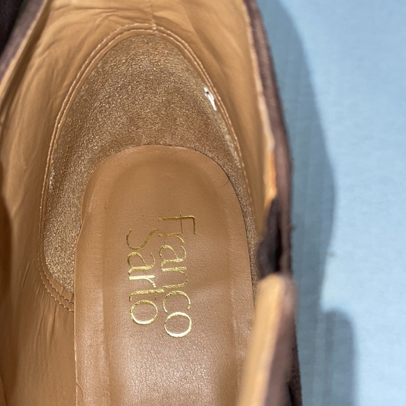 Franco Sarti ankle boots 9 wine brown very good condition leather fabric upper - Picture 9 of 14